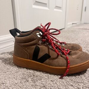 Veja Brown and Red Sneakers